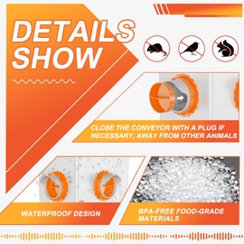 ZenxyHoC DIY Chicken Feeders No Waste, 6 Ports Poultry Feeder with Hole Saw for Buckets Troughs Orange