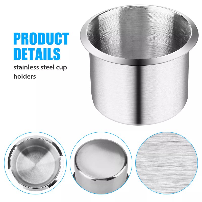 NSI 2x Universal Stainless Steel Cup Drink Holders for Car