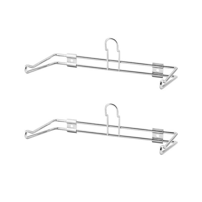 QWORK 2-Pack T-Shirt Bag Rack Wall Mount, Chrome-Plated Metal T-Shirt