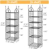 Yagizaai Hanging Closet Organizer, Carbon Steel 5-Shelf Hanging Storage, Collapsible