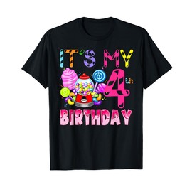 Its My 4th Birthday Candy Candyland Birthday Girl 4 Year Old T-Shirt