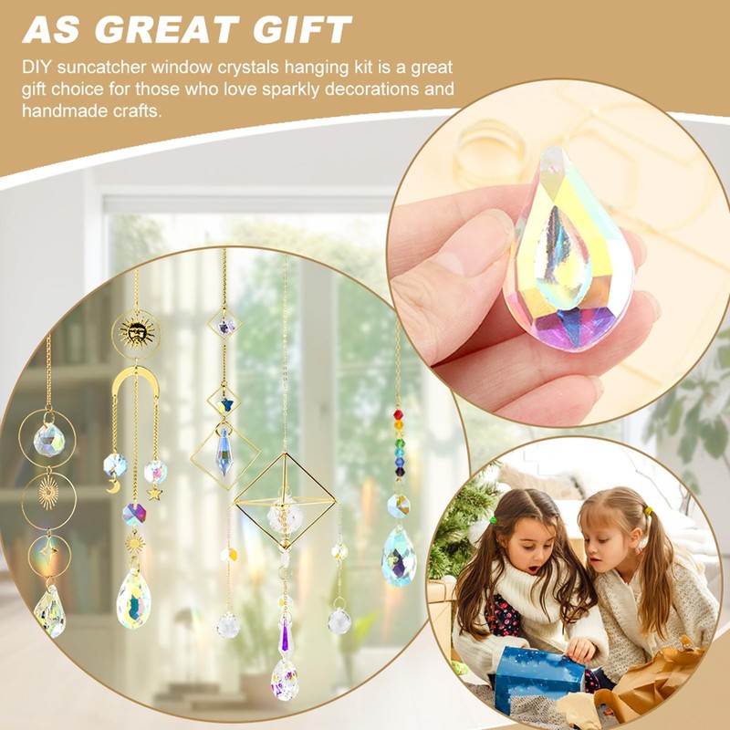 401 Pcs DIY Crystals Suncatcher Kit, Sun Catchers Prism Hanging