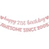 Pre Strung 21st Birthday Awesome Since 2005 Banner, Rose Gold