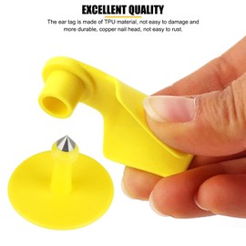 Animal Ear tag,1-100 Number Plastic Livestock Ear Tag Animal Tag Blue Yellow Ear Tag Applicator, Goat Sheep Ear Tags Multi Color(Yellow)