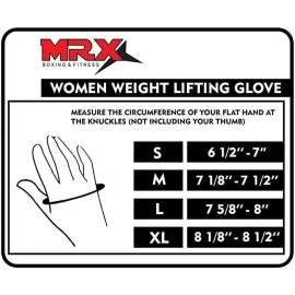 MRX Women Weightlifting Gloves Extra Grip Palm Protection Half Finger Anti Slip - Small