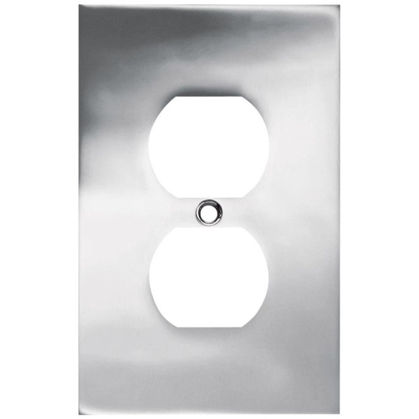 Liberty W66894-PC Chrome Concave Single Duplex Cover Wall Plate