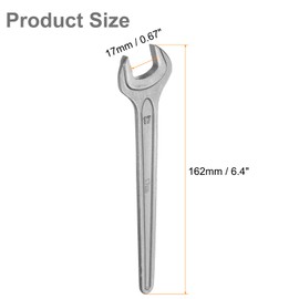 sourcing map Single Open Ended Spanner Wrench, 17mm, Thicken CR-V Steel Open End Wrench Tool for for Automotive Repair and Furniture Assembly, Grey