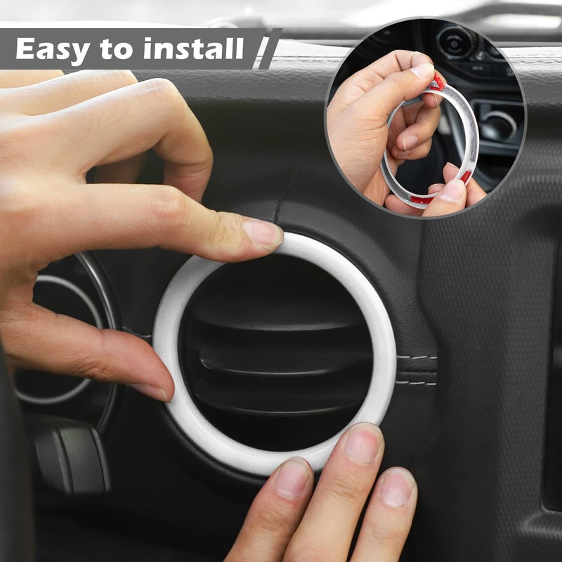 Jeliker for Wrangler JL Interior Trim Kit White Dashboard for