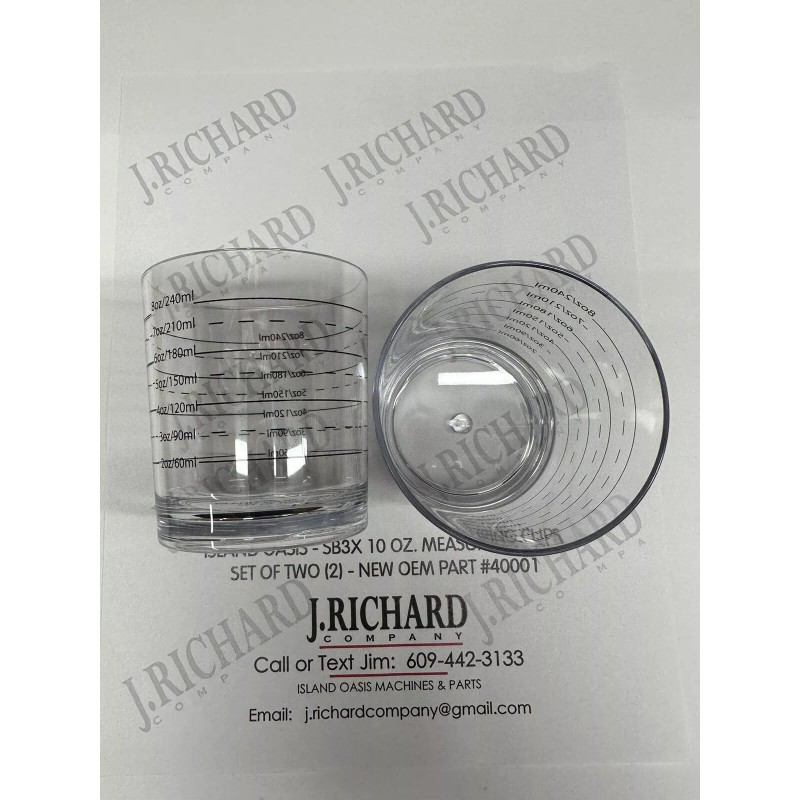 ISLAND OASIS 10 OZ. MEASURING CUPS. SET OF TWO (2)