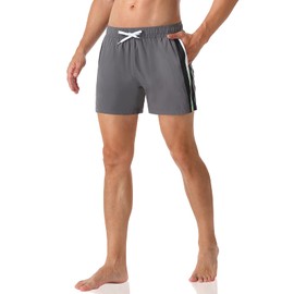 unitop Traje de baño clásico para hombre, diseño colorido con forro de malla, Gris-561, 34