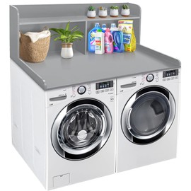 Royxen Laundry Countertop with 20“ Shelf Universal Fit, Washer and Dryer Countertop with Storage Space, Gray