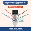 Everest Media Solutions 45° Angled CAT6 Keystone Jack in Black