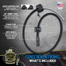 Gearhandle US Military Canteen Straw Kits (Black w/o Canteen)