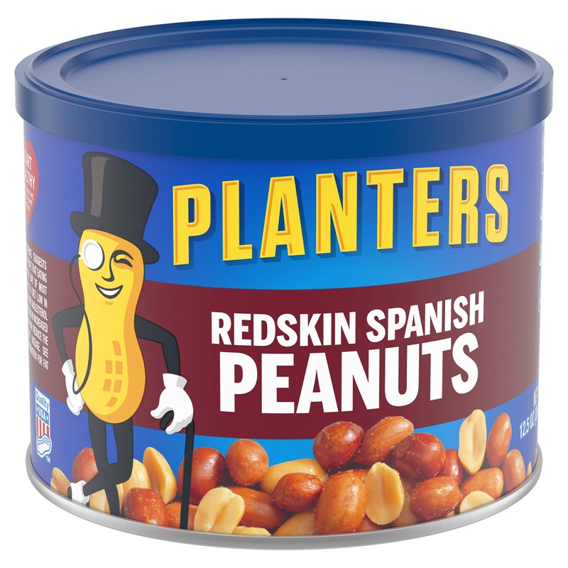 PLANTERS Redskin Spanish Peanuts, Roasted Salted Peanuts, Plant Based Protein