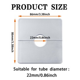 Bntyok 2 Pcs Wall Split Flange 0.86"/22mm ABS Square Self-Adhesive Escutcheon Plate Buckles Design for Diameter Pipe