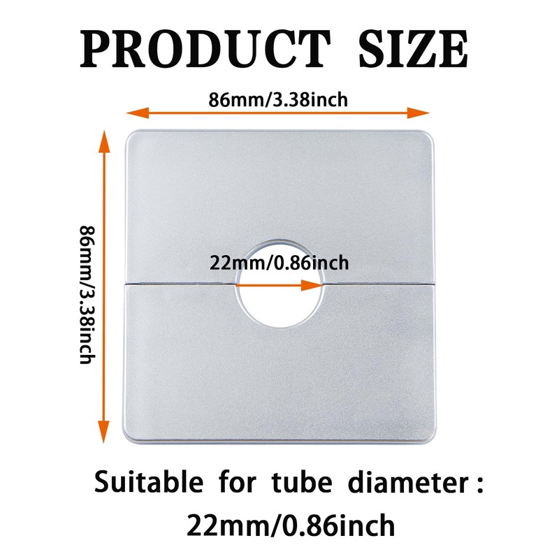 Bntyok 2 Pcs Wall Split Flange 0.86"/22mm ABS Square Self-Adhesive