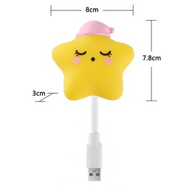 Lunriwis Star Night Light Adjustable Light Brightness Lamp LED Light USB Port Direct Plug Easy to Use Suitable for USB sockets with an Output Voltage of 5V, Children's Birthday Gift