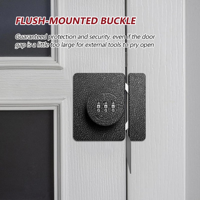 Door Bolt 180 Degrees, Two Installation Methods Combination Lock, 3-Bit