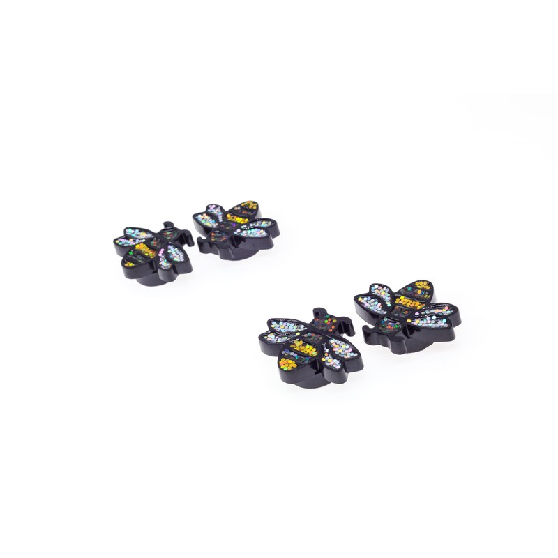 FD&D Multiple Use Shining Screw Cap, Silver Bumble Bee Pattern