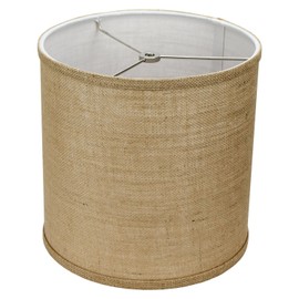 FenchelShades.com 10" Top Diameter x 10" Bottom Diameter 10" Height Fabric Drum Lampshade Spider Attachment (Burlap Natural)