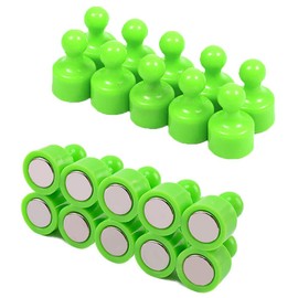 20 PCS Fridge Magnets Strong Neodymium Magnets Magnetic Push Pins Tiny Refrigerator Magnets Whiteboard Map Magnets Perfect for Home Kitchen Office School Classroom Bright Green