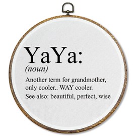 Sufamb Yaya Definition Round Wall Art Decor, Yaya Gifts Canvas Artwork Framed, Grandma Gifts for Christmas Birthday Wall Hanging Prints Decorations for Home Bedroom Living Room Decor, 10x10 Inches
