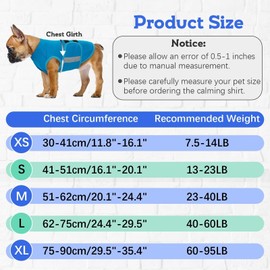 MIGOHI Dog Anxiety Relief Coat,Comfort Anxiety Vest for Dogs,Adjustable Dog Anxiety Calming Wrap for Fireworks,Thunderstorm,Travel,Separation,Anxiety Jacket for Small Dogs,XS,Blue
