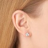 WEKIA - 4pares Aretes De Zirconia Plata 925 Para Mujer