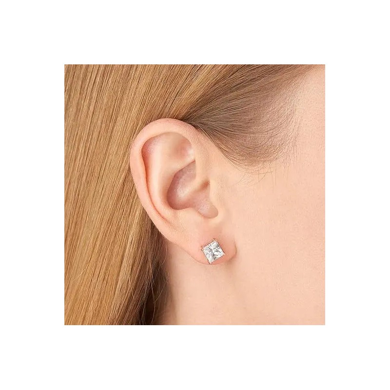 WEKIA - 4pares Aretes De Zirconia Plata 925 Para Mujer