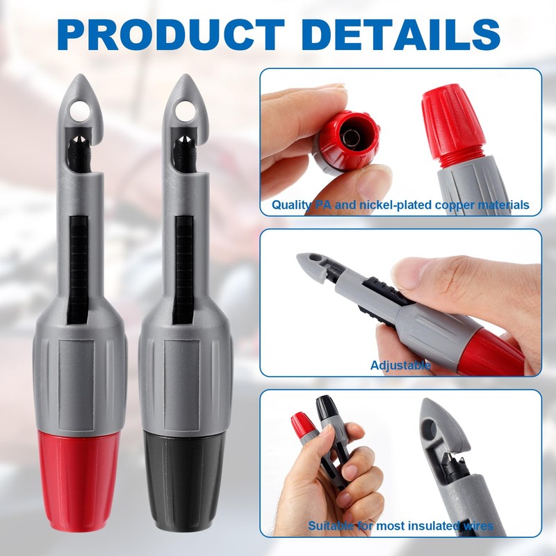 4pcs Wire Piercing Probe Kit, 3.78x0.79in Insulation Piercing Clip Wire
