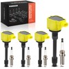 A-Premium Yellow Set of 8 Ignition Coil Pack and Iridium