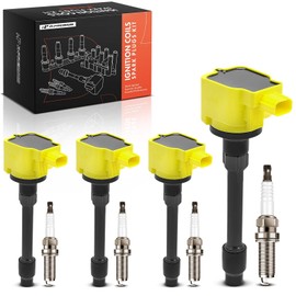 A-Premium Yellow Set of 8 Ignition Coil Pack and Iridium Spark Plugs Compatible with Honda Civic 2016-2021 2.0L, Fit 2015-2019 1.5L