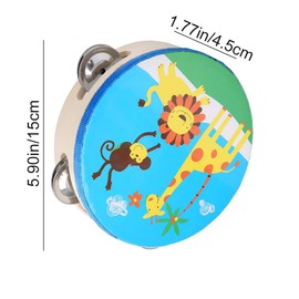 YUANHONGJIAN Tambourine Baby Tambourine Cartoon Hand Held Drum Portable Tambourine For Kids Tambourine Bell For Party Kids Dance.