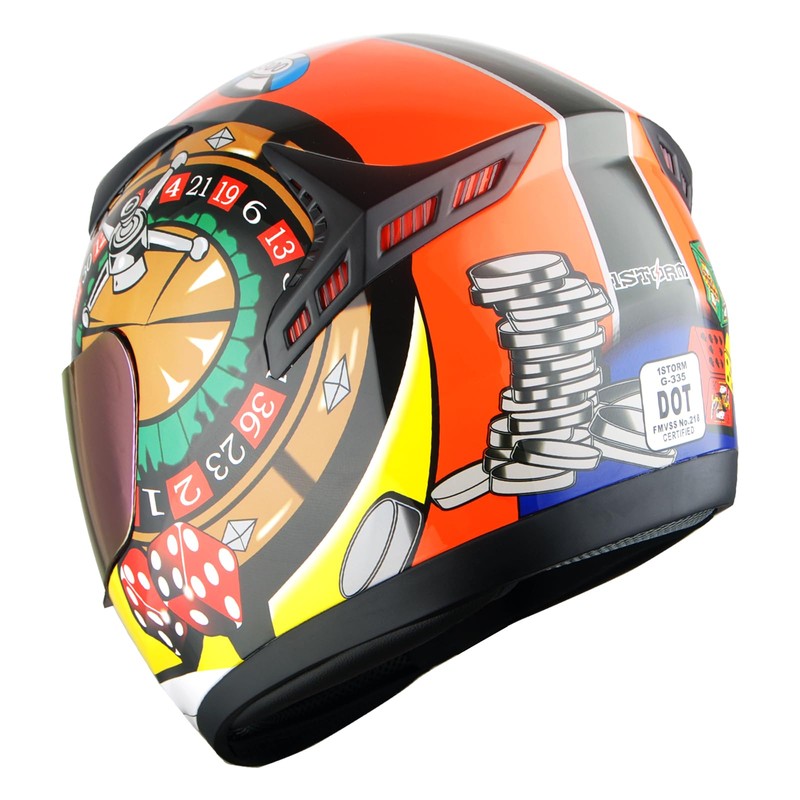 1STORM Motorcycle Bike Full FACE Helmet Booster Lucky Wheel Roulette;