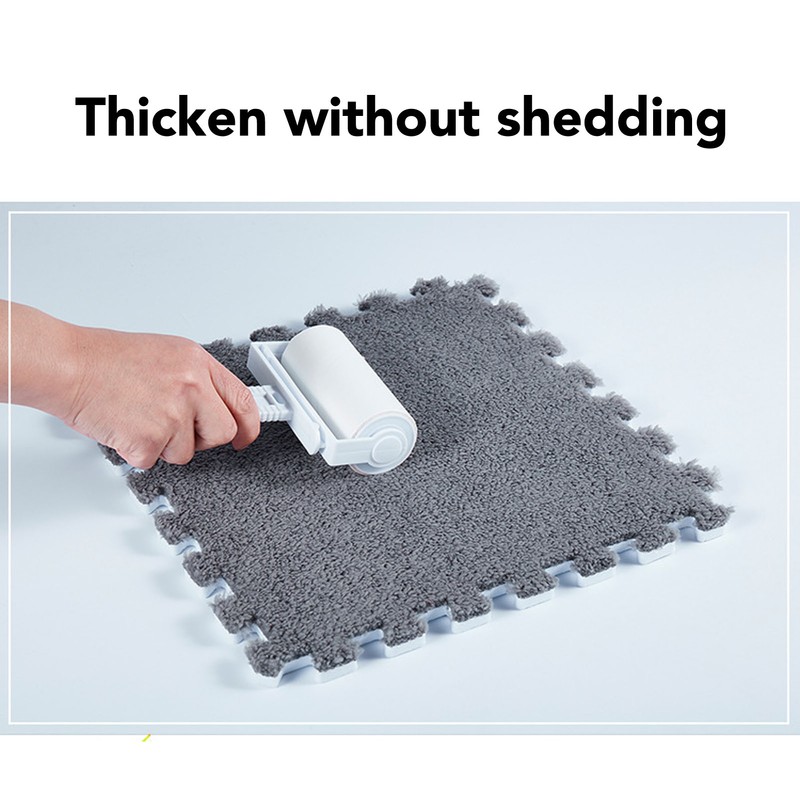 10pcs Plush Foam Floor Mat Thickened Cuttable Interlocking Carpet Tiles