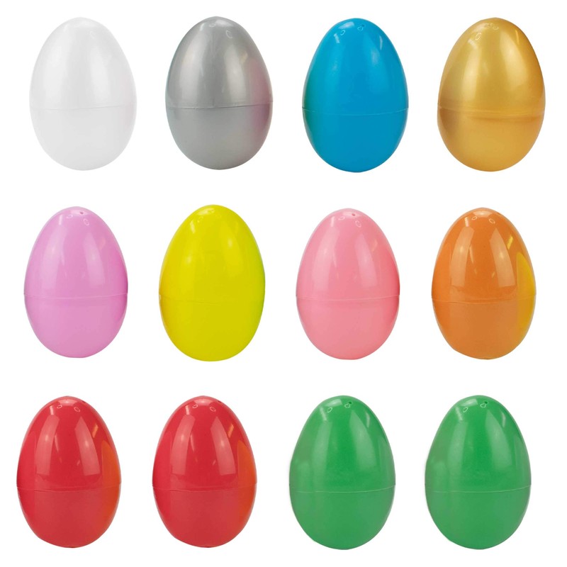TRIXES Empty Easter Eggs Pack of 12 - Colourful -