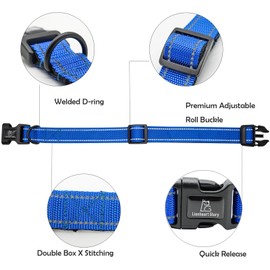 Lionheart glory Dog Collar Reflective Dog Collars Female Male Pet Collar Blue Collar Dog Adjustable Soft Classic Collar for Small Dogs