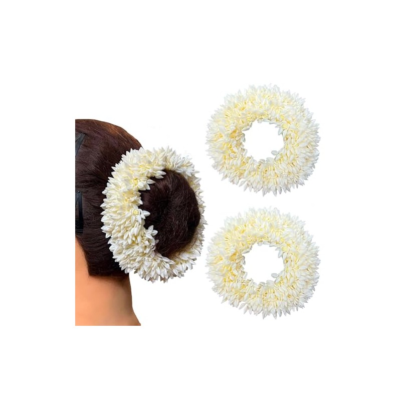 Karki Fusion Mogra White Gajra Hair Accessories Gajra Rubber Band