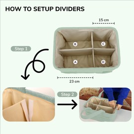 OfaBaby Baby Diaper Caddy Organizer Nursery Storage Bin & Portable Organizer for Diapers & Baby Wipes - Newborn Essentials & Car Caddy Organizer (Green)