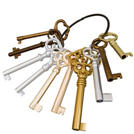 KY-10S Skeleton Key Set Reproduction Key for Antique Furniture - Cabinet Doors, Grandfather Clocks, Dresser Drawers Vintage Old Furniture