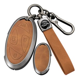 ontto Fits Hyundai Ioniq 6 Kona Azera Tucson Santa Fe Hybrid Elantra 2023-2025 5/7 Button Key Case Car Key Case Cover Bag Key Fob Key Case Protective Cover C Brown
