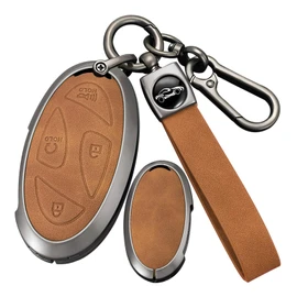 ontto Fits Hyundai Ioniq 6 Kona Azera Tucson Santa Fe Hybrid Elantra 2023-2025 5/7 Button Key Case Car Key Case Cover Bag Key Fob Key Case Protective Cover C Brown