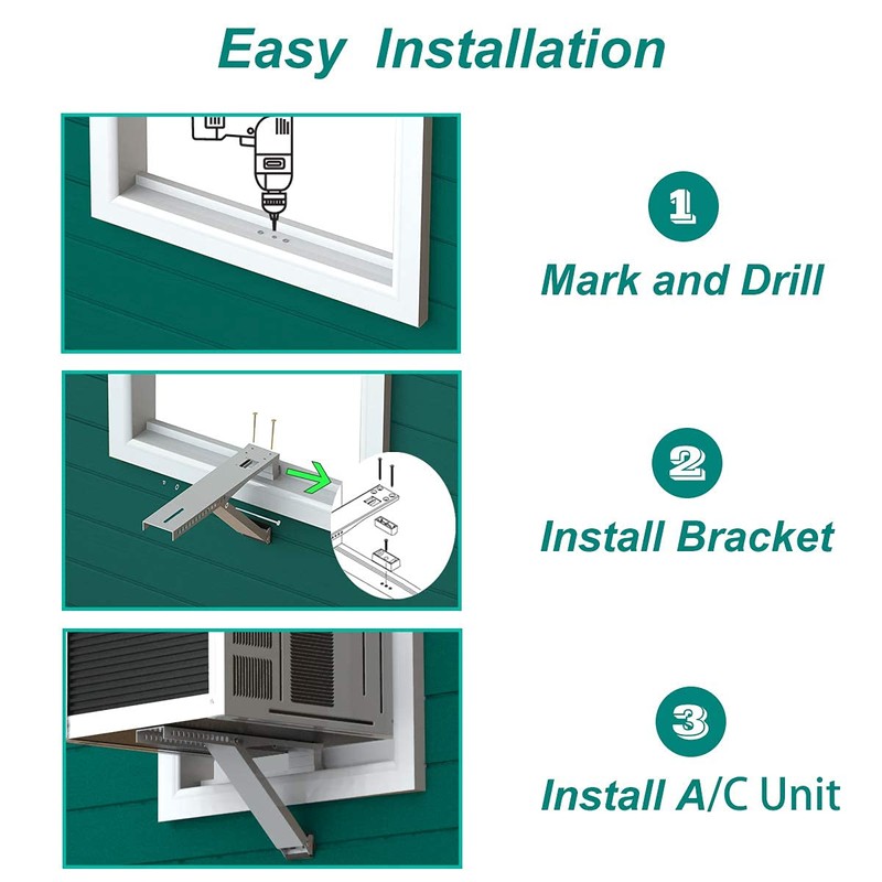 Daisypower Window AC Bracket,Window Air Conditioner Support Brackets Light Duty,Sturdy