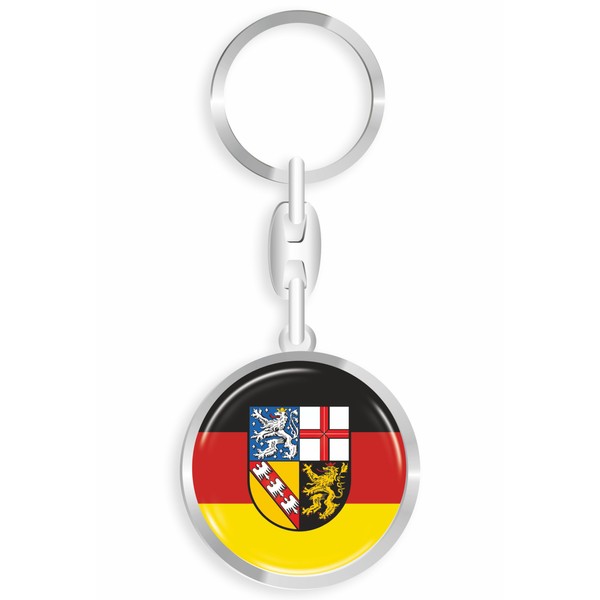 daged Saarland Germany Key Fob Metal Key Ring 3D Effect
