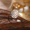 LIKGREAT Flower of Life Ring Stainless Steel Adjustable Ring Spiritual