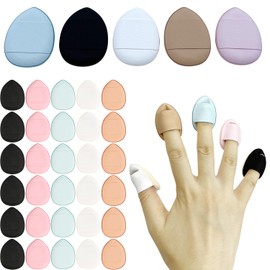 35 piezas de borlas para polvos de dedo, mini borlas para polvos, borlas para polvos de dedo, esponjas de maquillaje para debajo de los ojos, borlas para polvos, esponjas correctoras