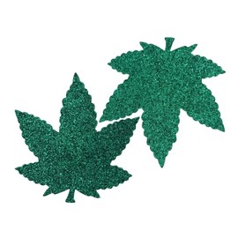 Generic FoxYaye Weed Nipple Pasties - Green Leaf Sexy Raunchy Covers, Explicit Unisex Nippleless, Self Adhesive Breast Cover Cross Soft Lightweight Breathable Fashion Secret