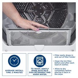 GE Appliances Dryer Lint Filter Screen, Genuine Original Equipment Manufacturer (OEM) Part, WE03X23881