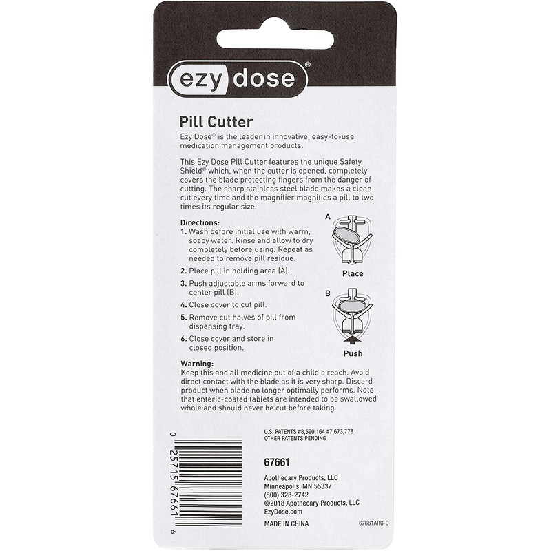 EZY DOSE Pill Cutter with Safety Shield and Magnifier, Daily