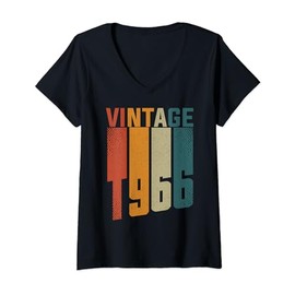 Vintage 1966's 1966 Style Clothing Women Men 58th Birthday V-Neck T-Shirt